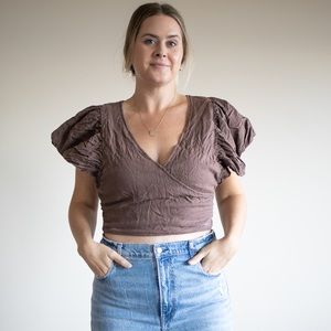 Free People Blouse - Large Brown